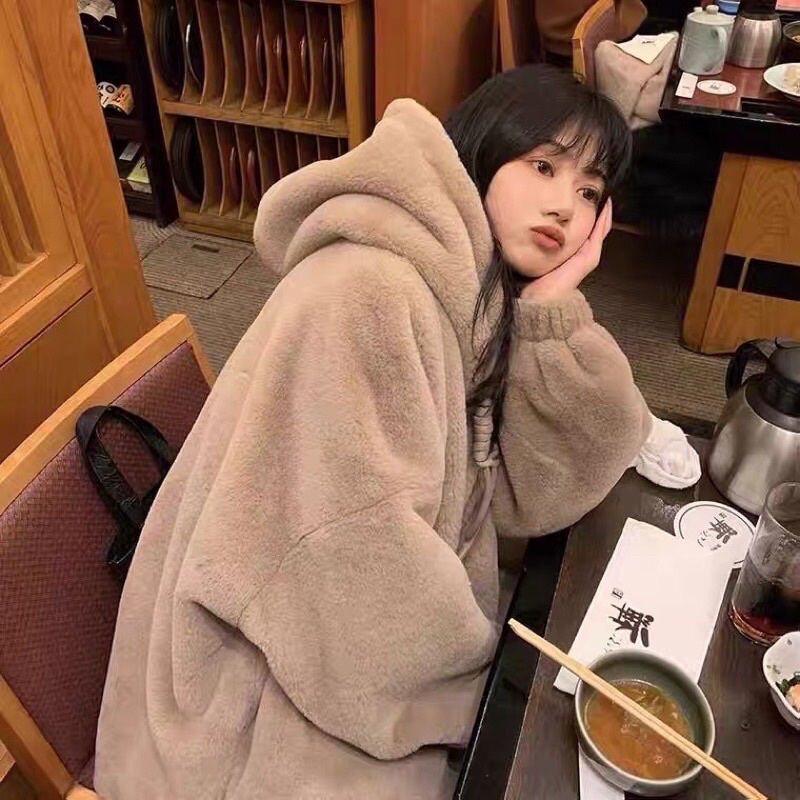 Áo khoác lông hoddi có mũ cho nam và nữ lông đẹp unisex