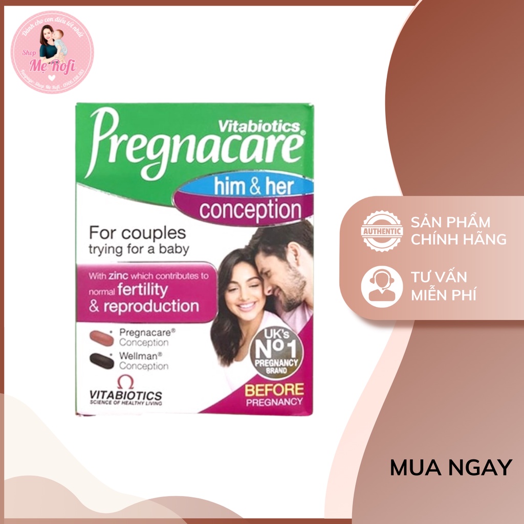 Viên uống vitamin Pregnacare Him &amp; Her tăng khả năng thụ thai 60 viên Mẹ Rofi