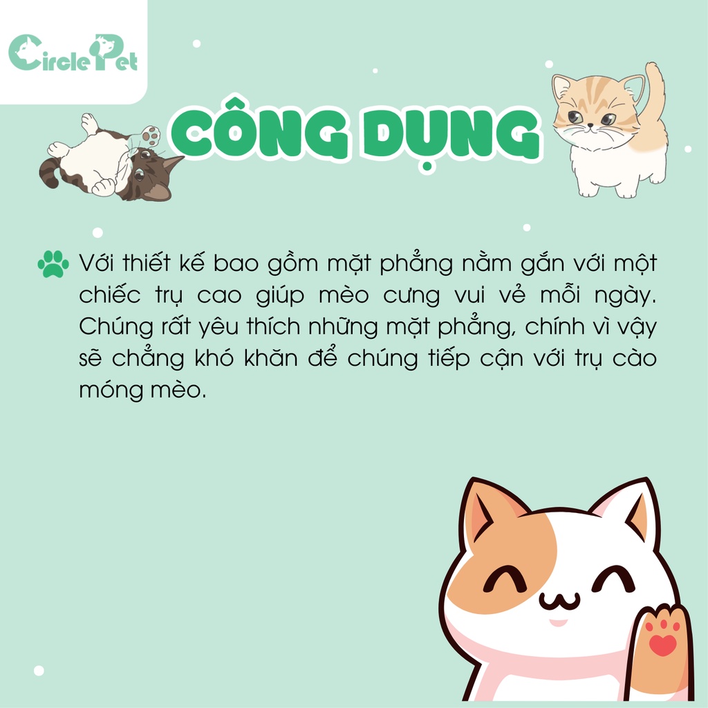 Trụ Cào Cho Mèo ICLE Nhiều Loại Đáng Yêu Giúp Mèo Giải Stress 42x31x51cm - Circle Pet