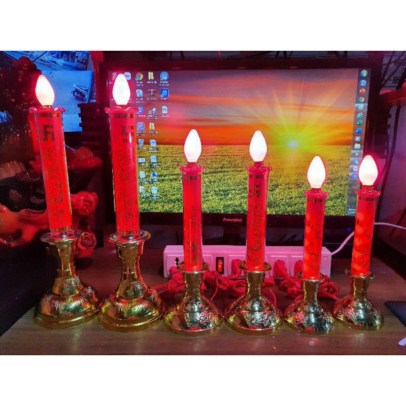 Đèn Cầy Led Đỏ Phật (Tiểu Trung Đại)