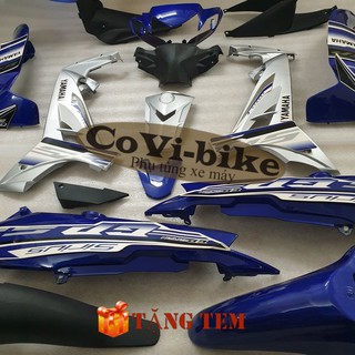 Bộ nhựa áo xe SIRIUS [TẶNG KÈM TEM] nhựa ABS cao cấp MÀU XANH TÍM THAN - B669