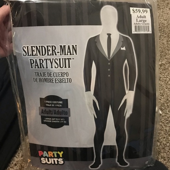 Bộ hóa trang Slender Man Partysuit Halloween cho thiếu niên và người lớn