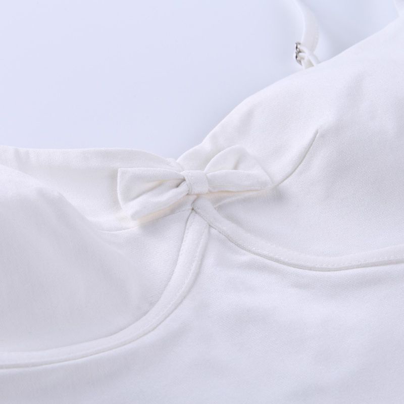 Áo Hai Dây Cổ Chữ V Hở Lưng Thắt Nơ Quyến Rũ Cho Nữ