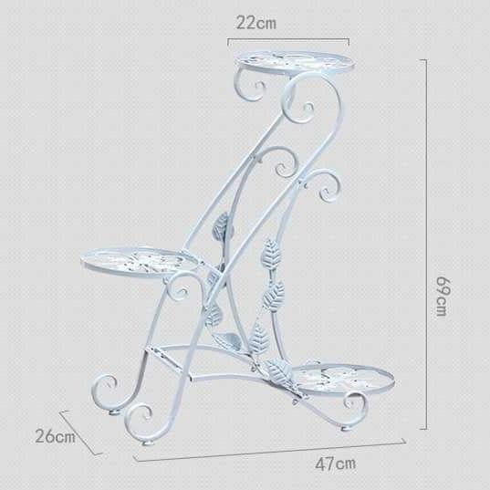 Giá kệ sắt để chậu hoa 3 tầng uốn lượn