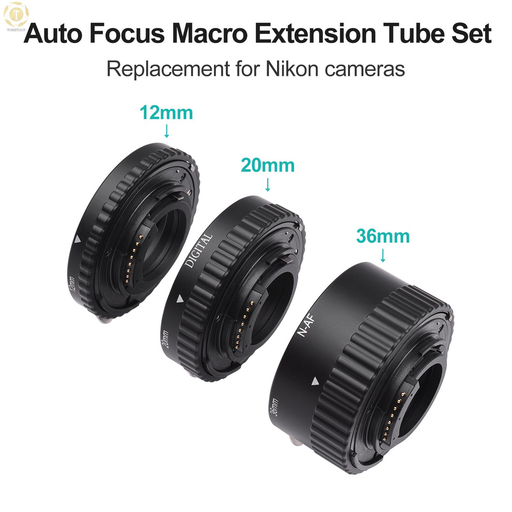 Ngàm mở rộng macro 3 chi tiết 12mm 20mm 36mm cho Nikon ngàm F AF D3300/D3400/D3500/D500/D5300/D5500