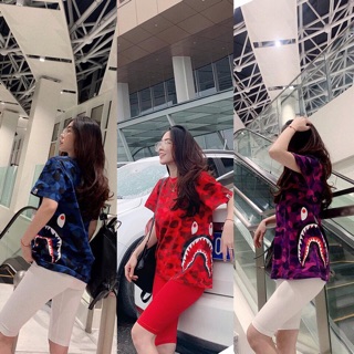 FREESHIP ĐƠN 99K_Áo thun Bape cá mập gạch ngực
