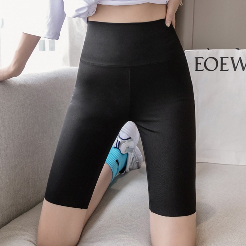 Quần Legging Ngắn Lưng Cao Co Giãn Dành Cho Nữ Tập Yoga Chạy Bộ