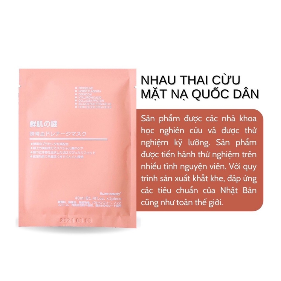 Mặt nạ nhau thai cừu cuống rốn Nhật Bản - Mask giấy Rwine Beauty 40 mL