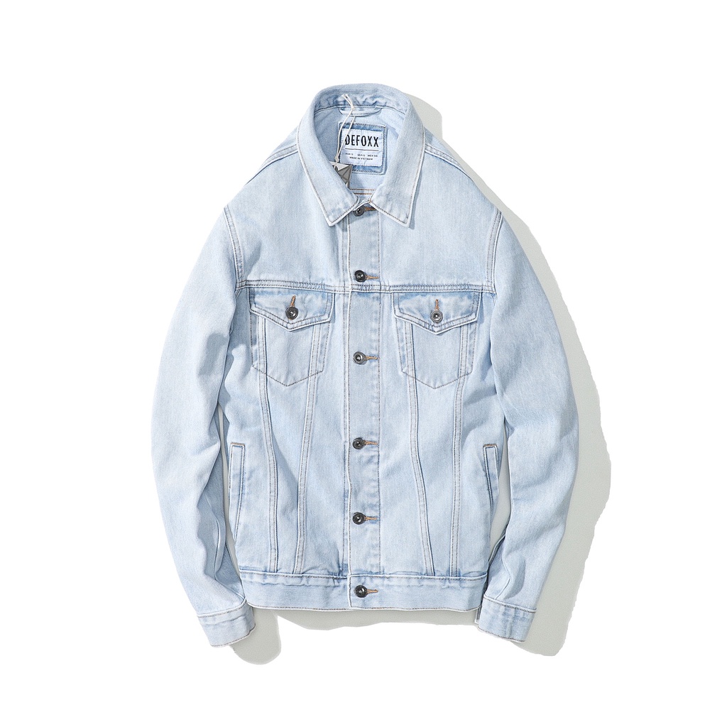 Aó khoác jacket jean nam Defoxx xanh nhạt chính hãng Hàng VNXK - AKDF210908