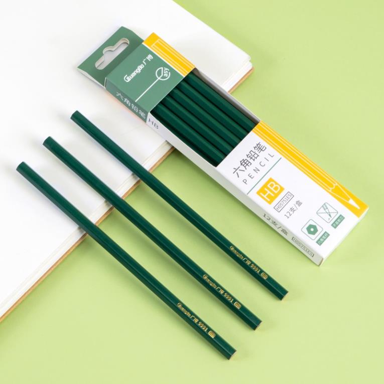 Bút Chì Gỗ Lục Giác 2B/HB Guangbo Màu Xanh - 1 Chiếc H05751ES - Văn Phòng Phẩm Bảo Nam