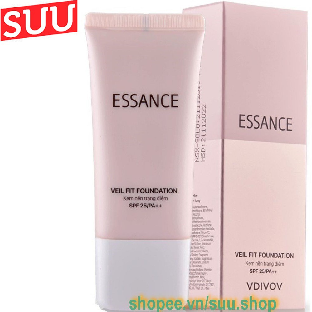 Kem Nền Số 21 Tông Da Nâu Essance Vdivov Veil Fit Foundation 30ml Deep Ivory, suu.shop cam kết 100% chính hãng.