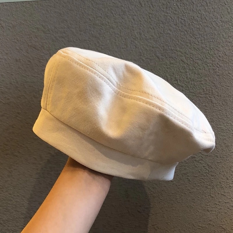 Mũ nồi vải cotton màu trơn phong cách vintage thời trang mùa đông cao cấp cho nam và nữ
