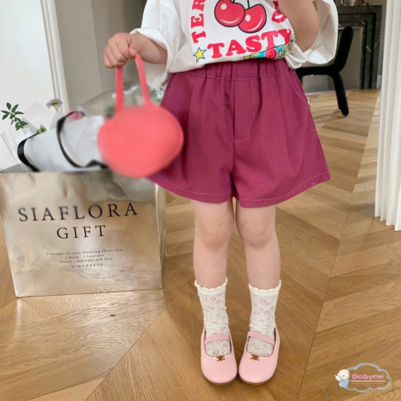 Quần ngắn ống rộng Lưng Thun Phong Cách Thể Thao Dành Cho Bé Gái