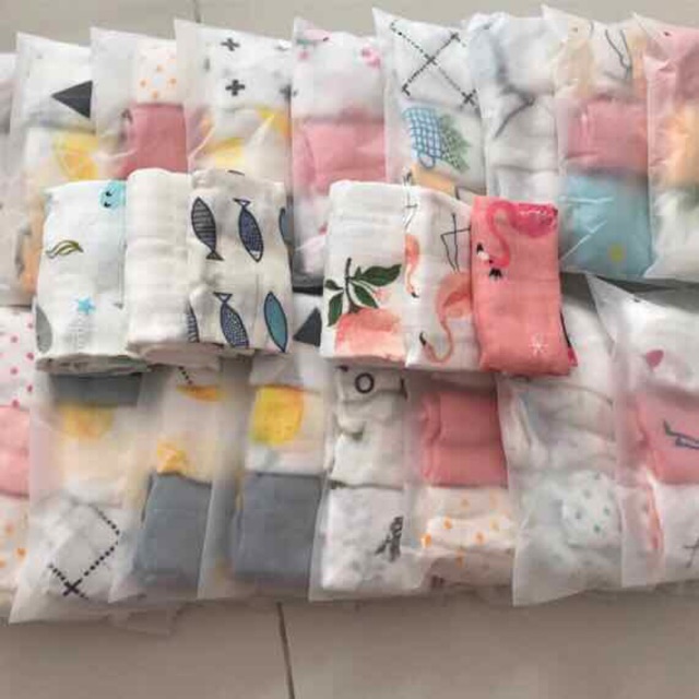 Set 3 khăn sữa sợi tre Muslin