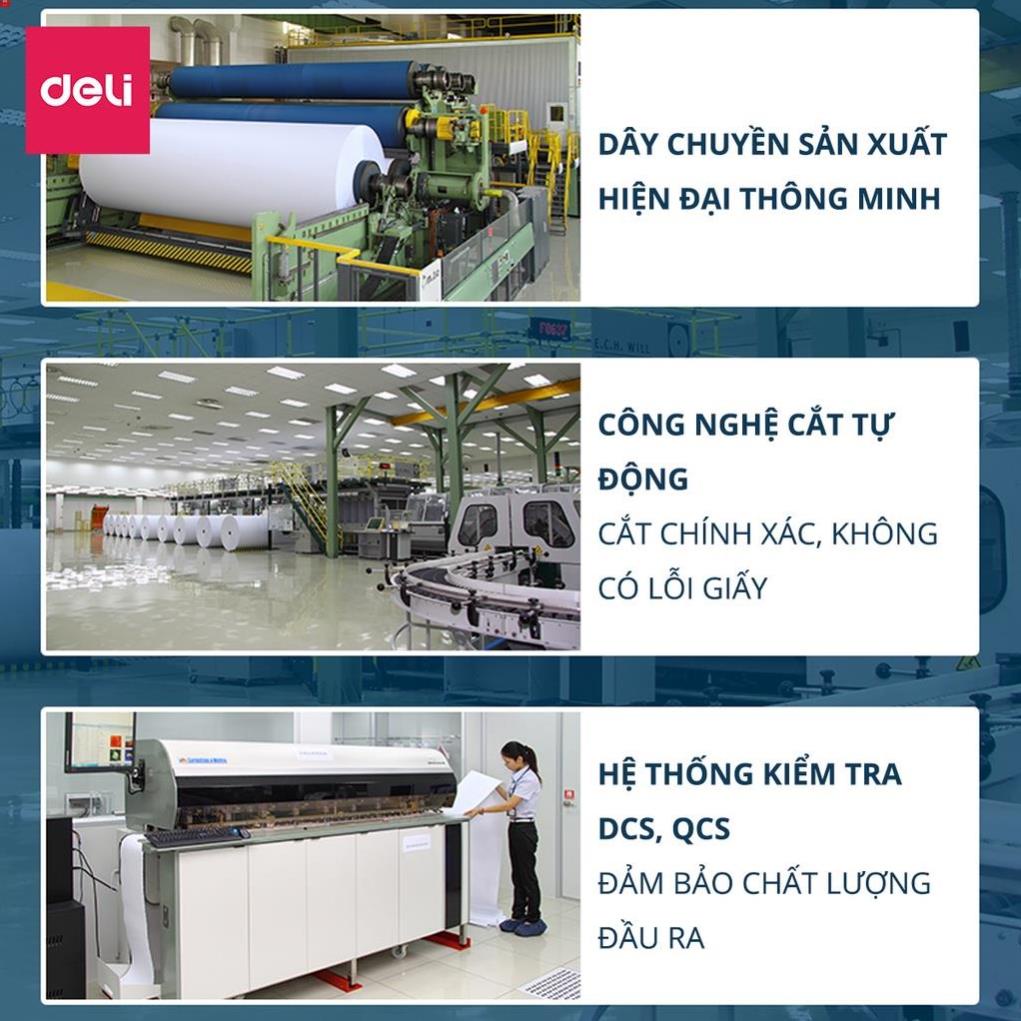 [MUA NHIỀU GIẢM THÊM] Giấy in A4 cao cấp Deli định lượng 70gsm - Tệp 500 tờ,  chống tích điện, chống lóa - W7401 .