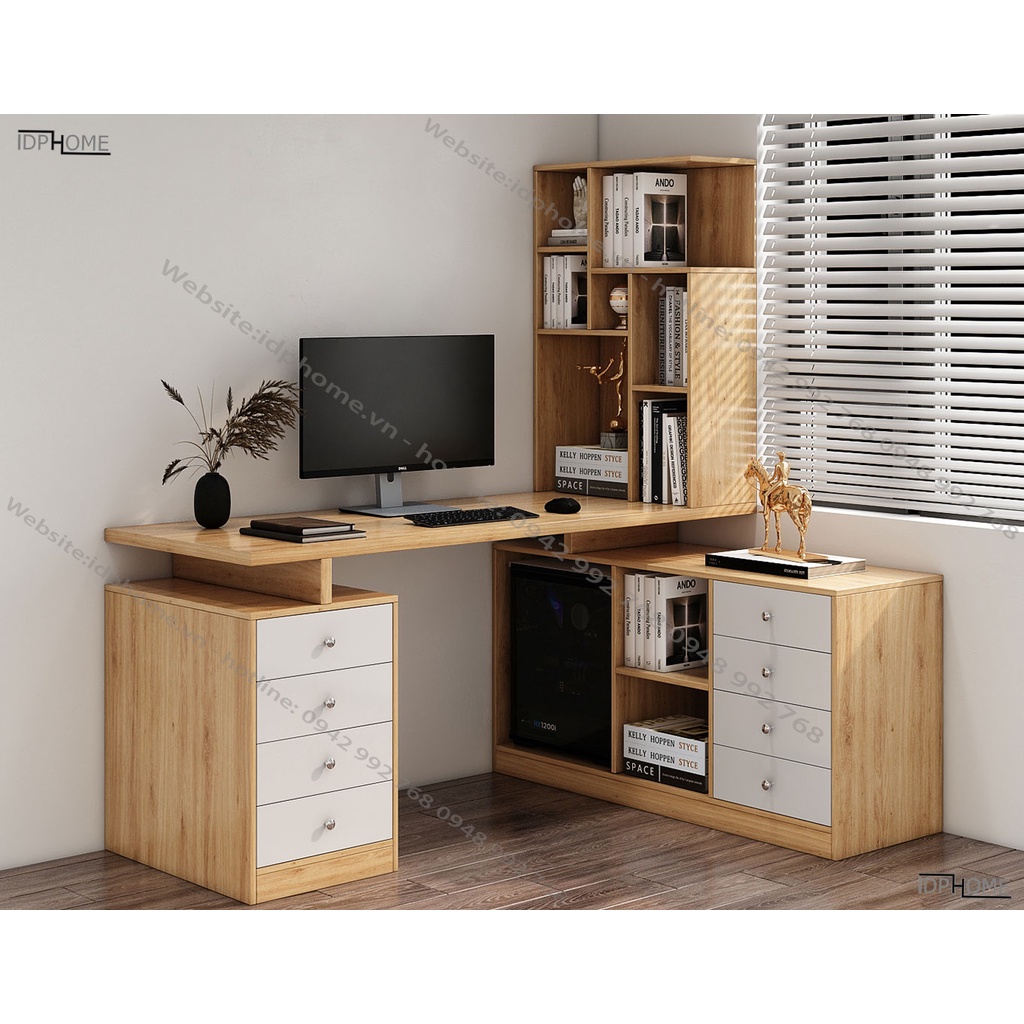 Bàn làm việc liền giá sách BV6807
