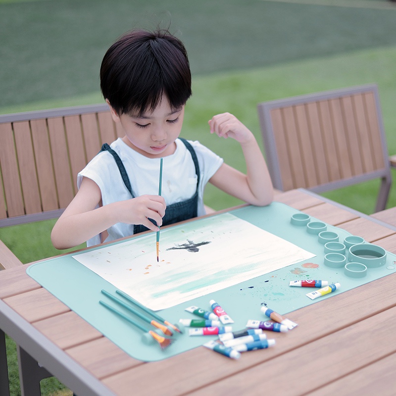 Hàng Mới Về Mới Thảm Silicon Đựng Màu Vẽ Graffiti Sáng Tạo Cho Bé