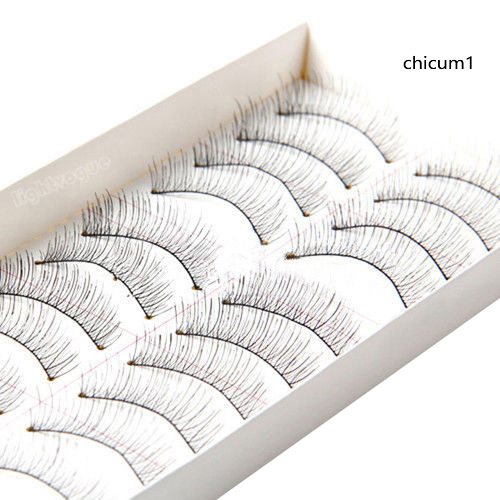 [Hàng mới về] Bộ 10 cặp lông mi giả dài mềm mại làm bằng thủ công