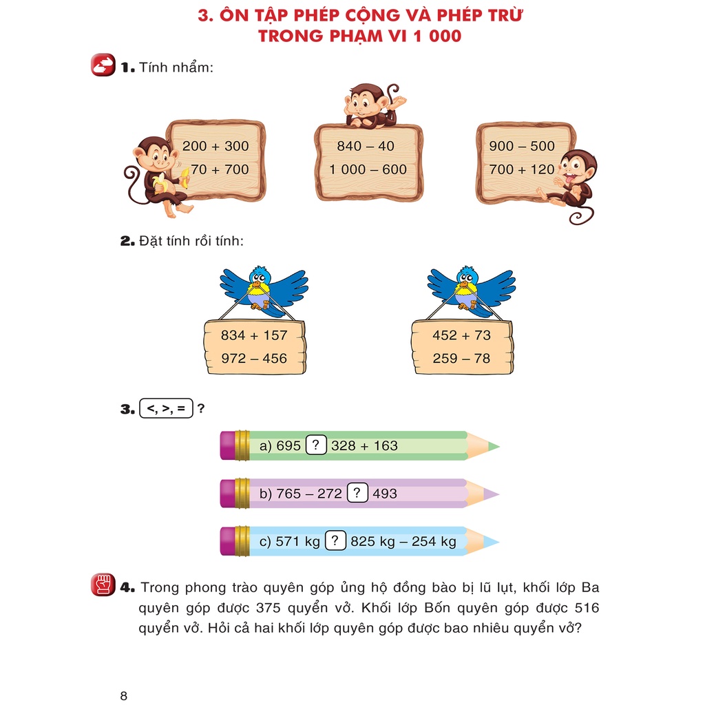 Sách Combo 2 cuốn - SGK Toán 3 Bình Minh - Tập 1 + Tập 2