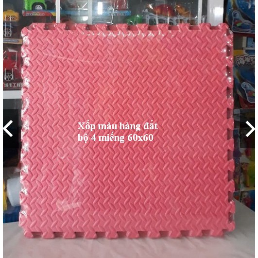 Thảm xốp ghép vân khế, xốp nhiều màu bộ 4 miếng/6 miếng 60x60cm