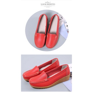GIÀY DA NỮ, GIÀY Lười Da Nữ Đế Cao 4cm SP50