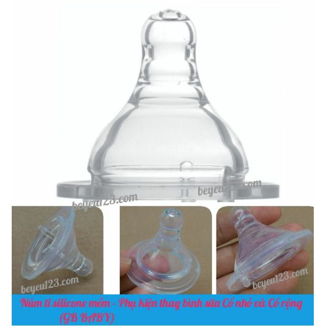 (Cổ rộng/cổ hẹp) Núm ti silicone siêu mềm GB Baby (Công nghệ Hàn Quốc) - Phụ kiện thay thế cho tất cả bình sữa