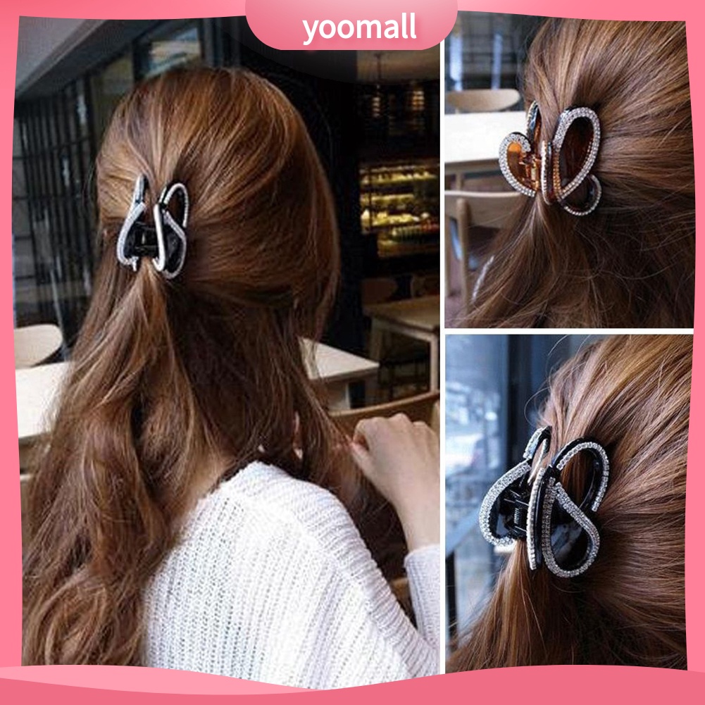 Kẹp tóc hình dạng bướm đính đá xinh xắn dành cho nữ