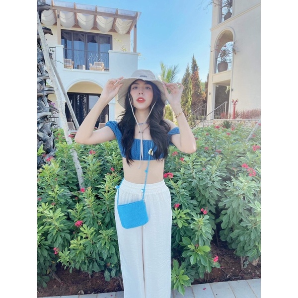 Túi đeo chéo đi biên dây hoa cúc bằng sợi cotton VN - DAISY BAG - Phụ kiện thời trang handmade