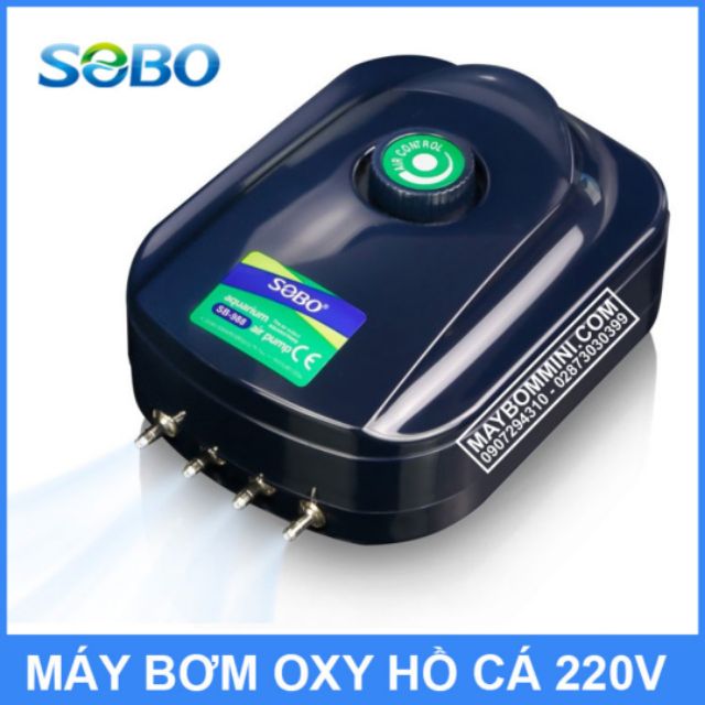 Máy sủi khí 4 vòi SOBO, SB-988. GuppyXanh