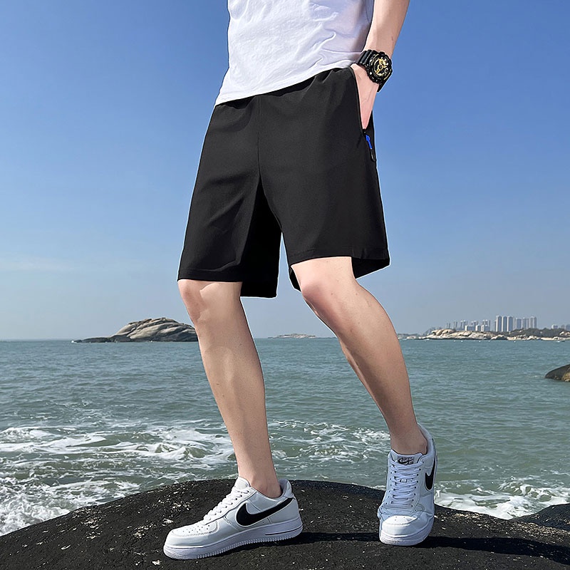 Quần Short Nam Lưng Thun Có Túi Khóa Kéo Thời Trang Hàn Quốc