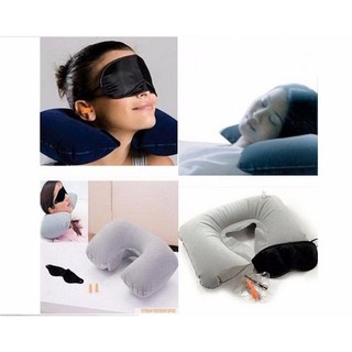 Bộ gối hơi bịt mắt bịt tai - gối ngủ văn phòng