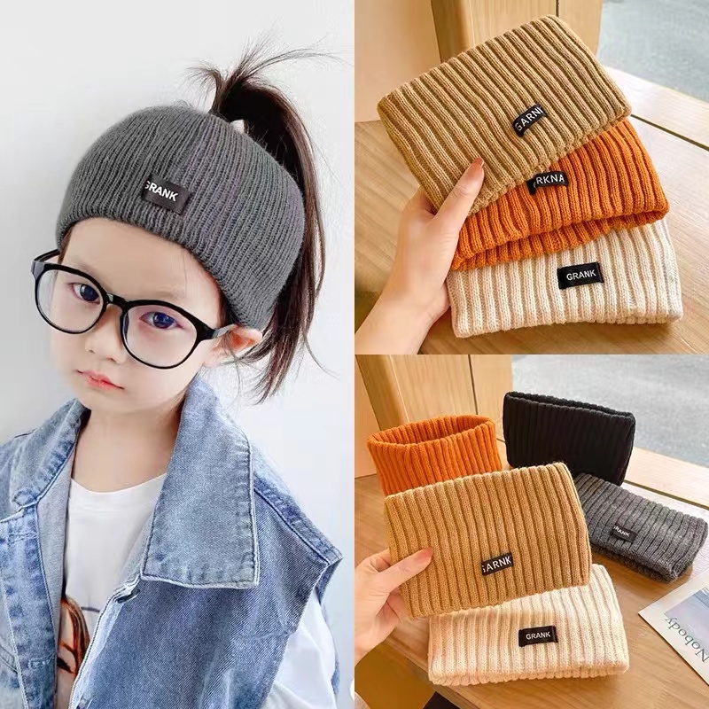Băng đô len dệt kim bản rộng thời trang thu đông mới