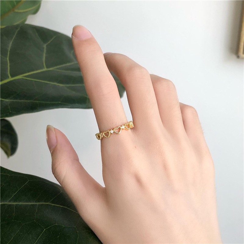 Nhẫn Hình Trái Tim Rỗng Phong Cách Hàn Quốc Ngọt Ngào Cho Nữ J016 J016