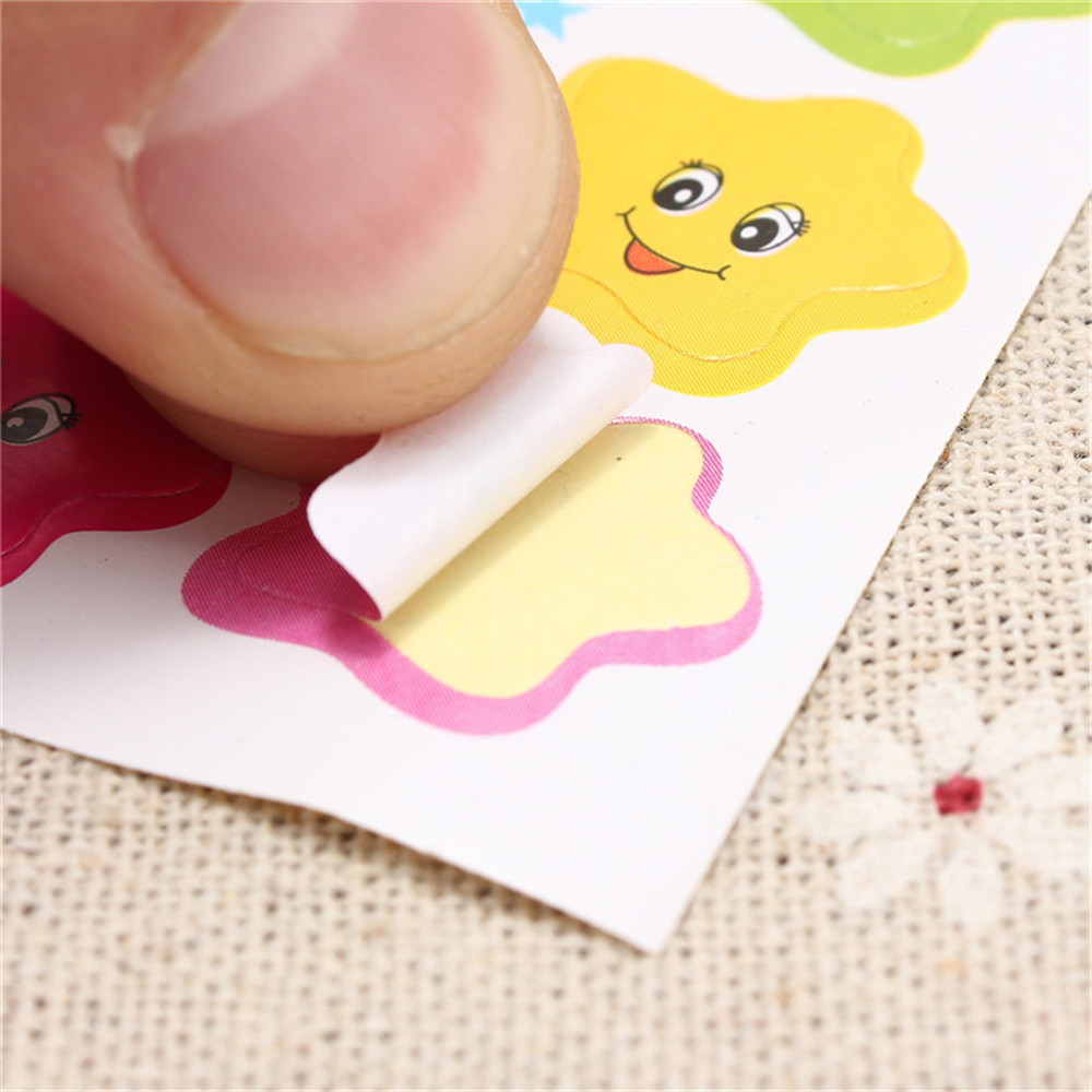 Set 10 Miếng Dán Trang Trí Hình Ngôi Sao Mặt Cười Đáng Yêu