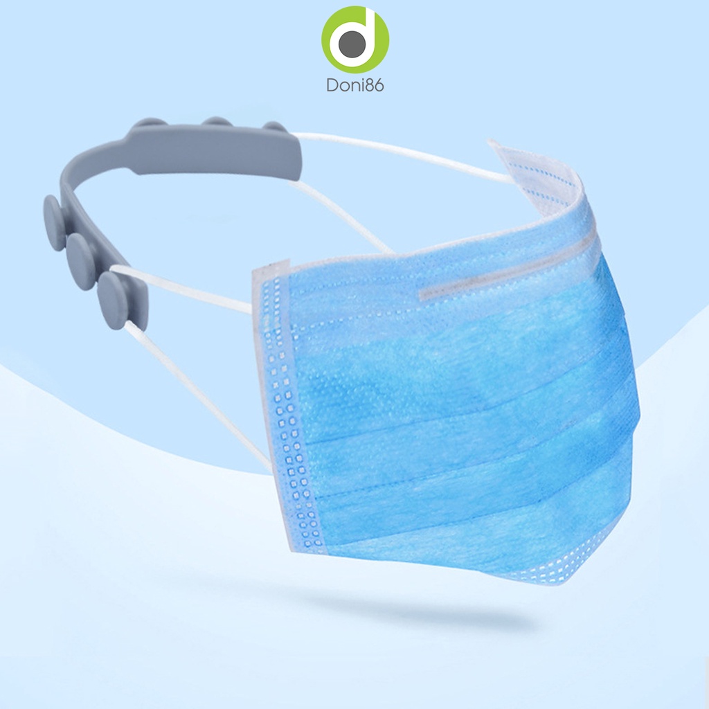 Dây đeo khẩu trang silicone chống đau vành tai 6 nút điều chỉnh, thoải mái khi đeo khẩu trang cả ngày - Doni - DOPK201