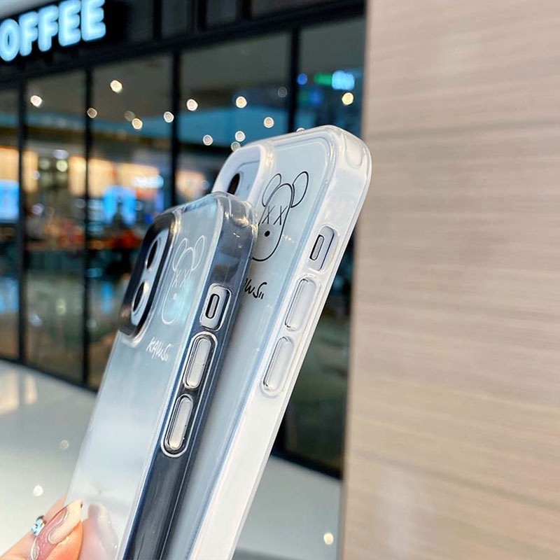 Ốp điện thoại silicon TPU mềm trong suốt hình gấu chống sốc thích hợp cho iPhone11 12 Pro Max 7 8 Plus X XS XR XSMAX