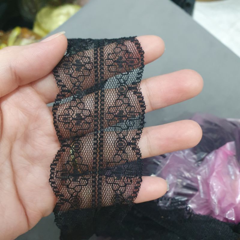 Ren trang trí bản 4cm màu đen