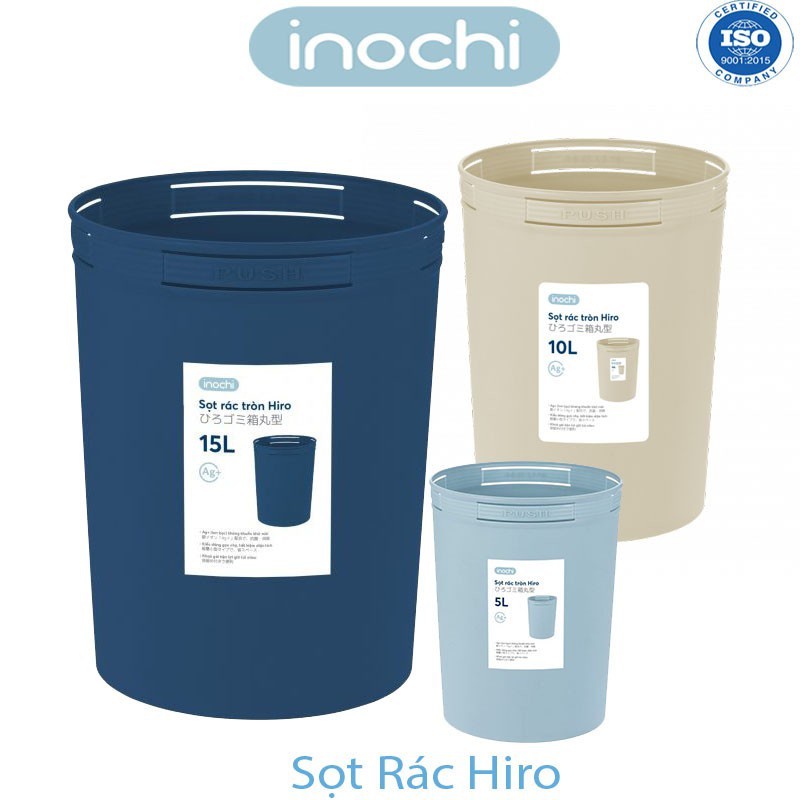 Thùng rác không nắp Inochi - Loại 5-10-15L