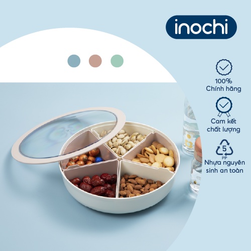 Hộp bánh mứt tròn Inochi-Haru màu Xanh/Hồng