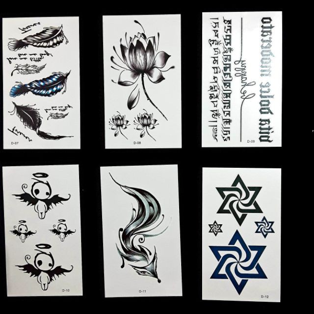 (Được chọn mẫu) D1 Hình xăm nước hình xăm dán tatoo mini stickers mini đẹp dễ thương phong cách Hàn Quốc dễ thương hot