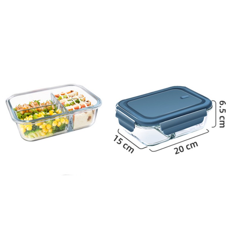 Bộ hộp thủy tinh chia ngăn Yeahcook Glass Box 3IN1