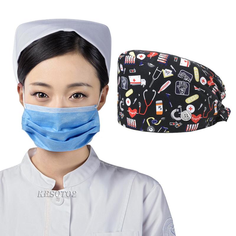 Mũ phẫu thuật in họa tiết cho tiệm spa