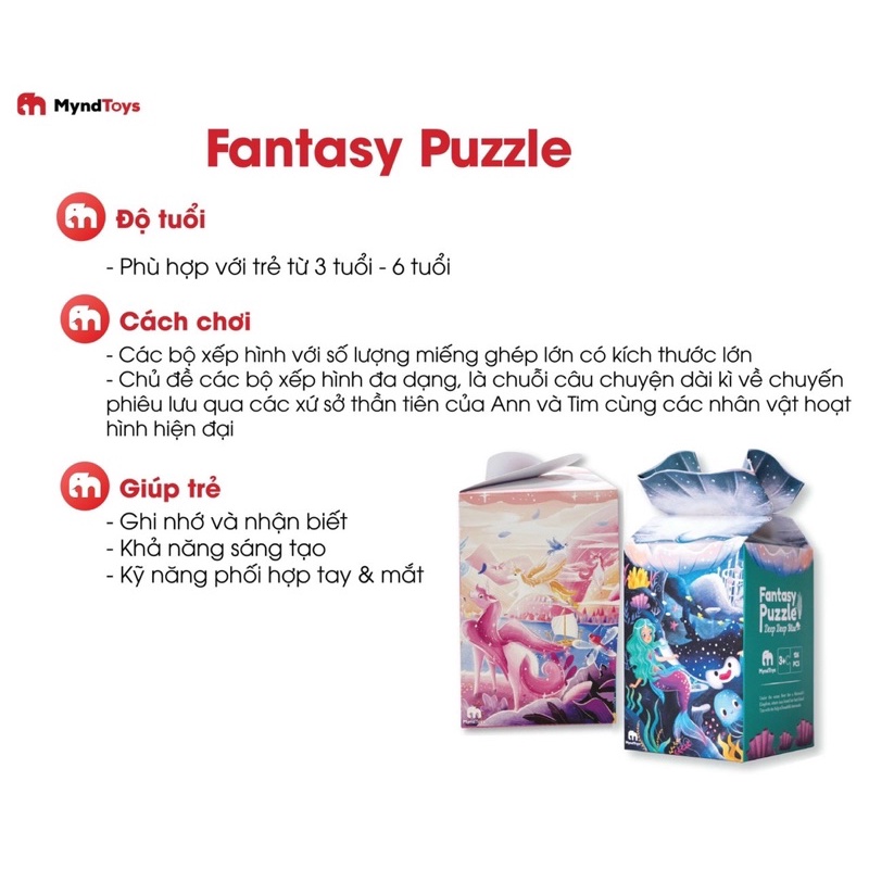 Đồ Chơi Xếp Hình Myndtoys Fantasy Puzzle - Nàng Tiên Cá Deep Deep Blue Dành Cho Bé Gái Trên 4 Tuổi