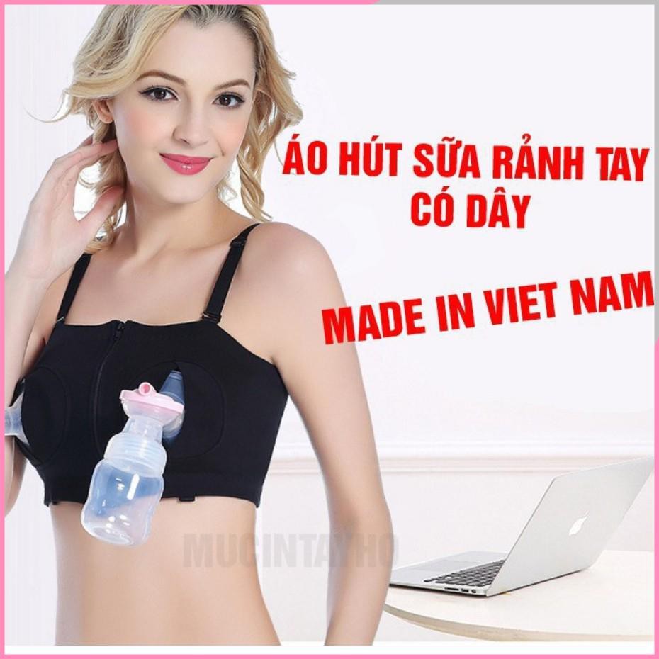 Áo hút sữa rảnh tay - áo vắt sữa rảnh tay có dây điều chỉnh kích thước hàng loại 1 - Ahimom