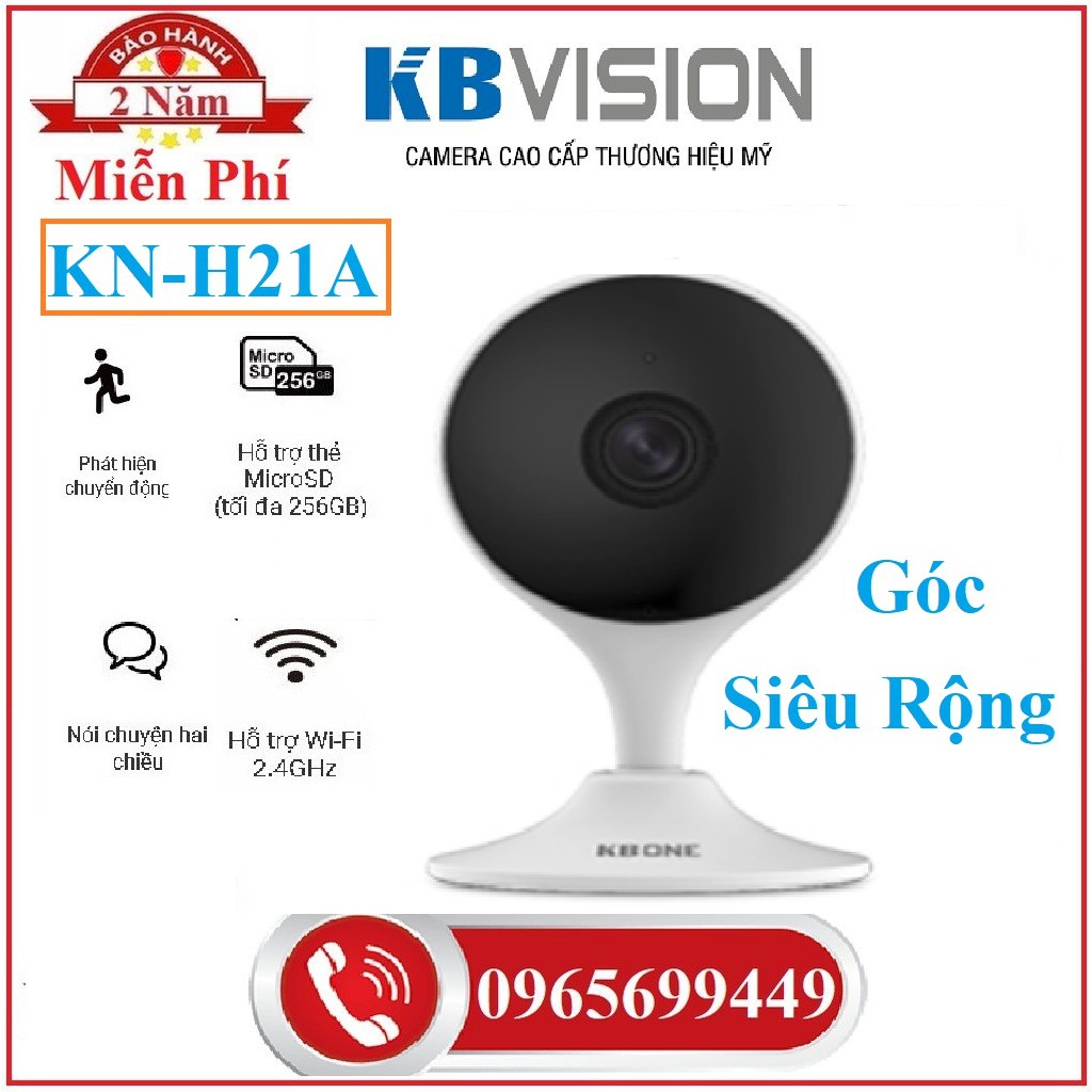 Camera Wifi KBone KN-H21A Gắn Tường Mini Thông Minh Báo Động Full HD 1080p Thương Hiệu Mỹ- Hàng Chính Hãng