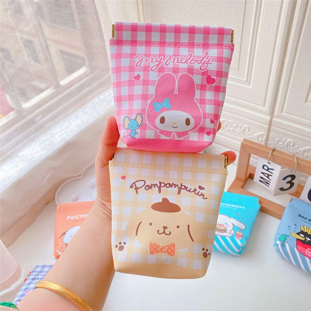 Túi Đựng Mỹ Phẩm Bằng Da Pu Họa Tiết Hoạt Hình Kuromi Phong Cách Hàn Quốc
