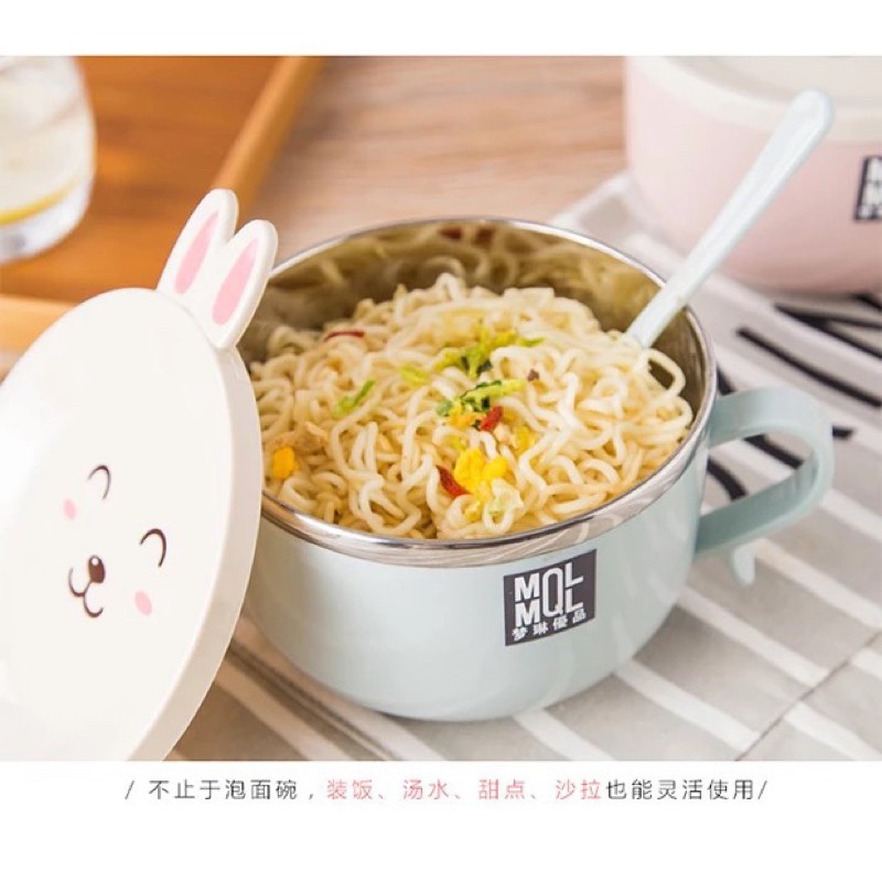 TÔ ĂN MÌ INOX HÌNH THỎ CUTE