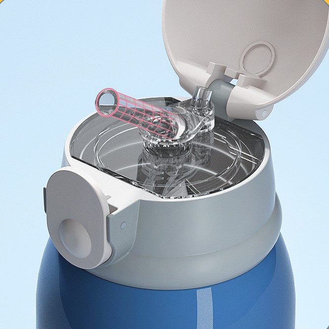 Bộ 4 Chi Tiết, Bình Giữ Nhiệt 6 Lớp, Cốc Giữ Nhiệt, Bình Nước Cho Bé, Chất Liệu Inox Thực Phẩm SUS 304 Dung Tích 550ml