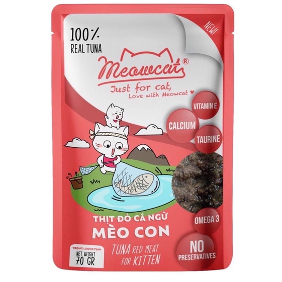 Pate mèo Meowcat gói 70g (gồm 9 vị)