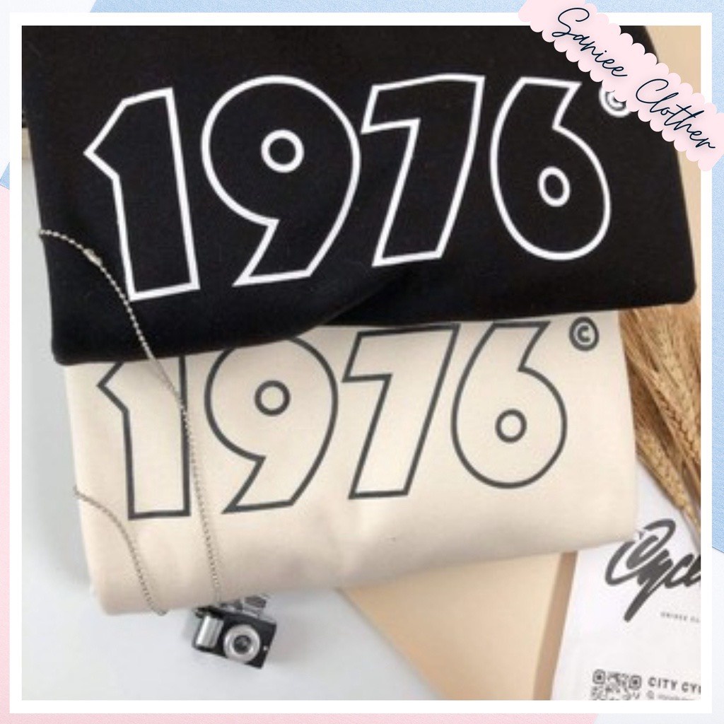 Áo nỉ sweater đôi nam nữ áo hoodie nỉ áo nỉ nam nữ unisex 1976 form rộng style hàn quốc Saniee Clother